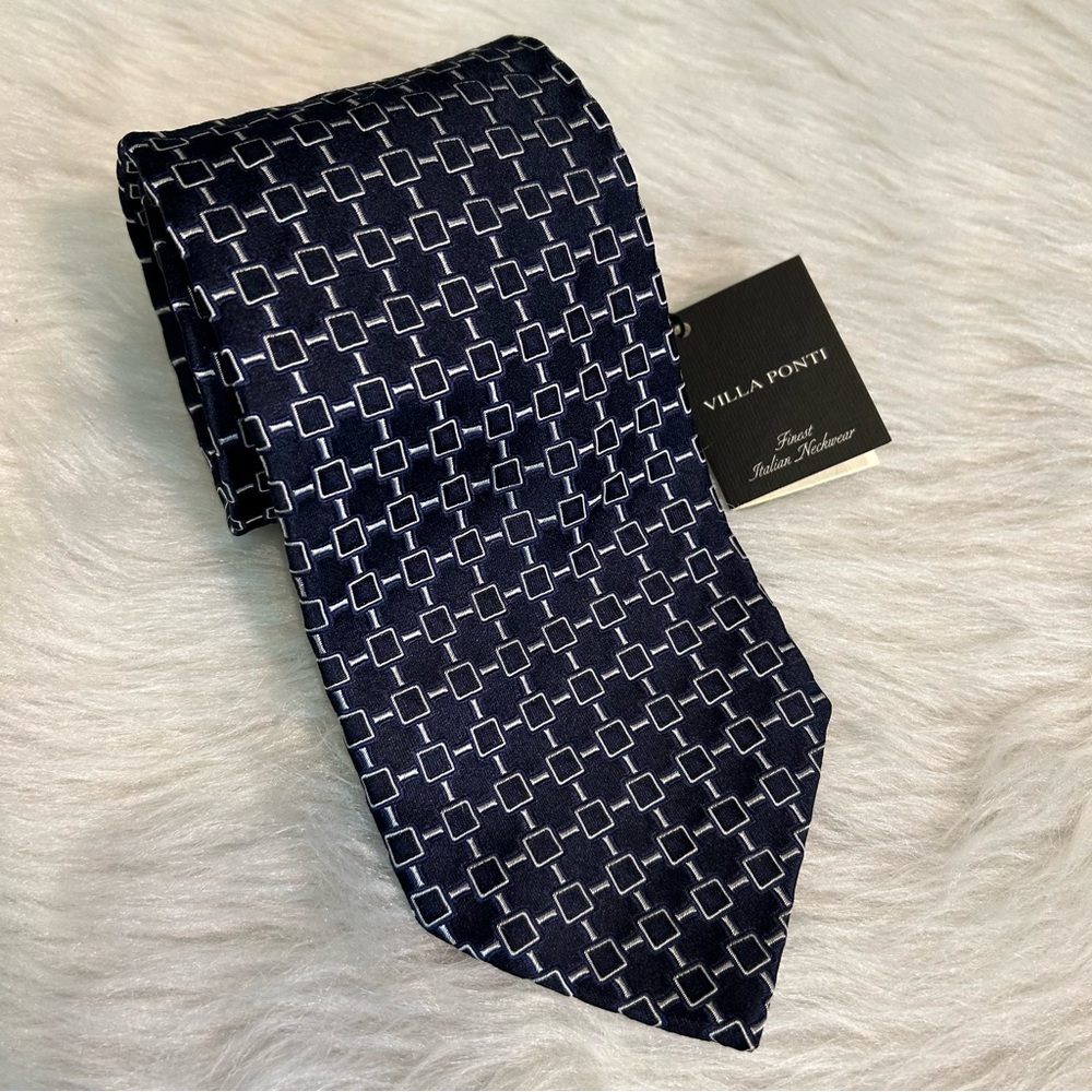 Navy Geometric Men's Tie